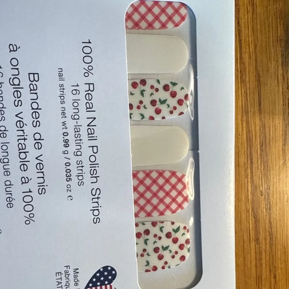Color Street - nail polish strips - cherries and plaids NWT